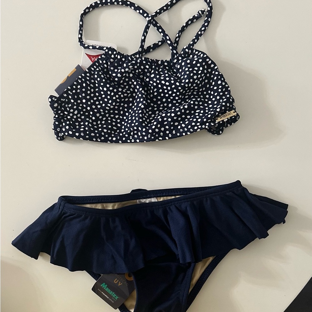 Navy Polka Dot Bikini Set